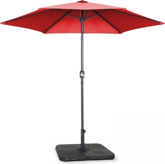 Oviala Parasol derecho inclinable de 3m y 4 losas para rellenar de rojo