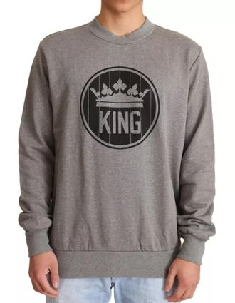 Dolce & Gabbana King Sweatshirt Grijze Crewneck