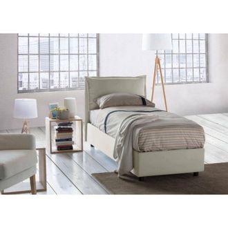 Talamo Italia Talamo Italia - Cama Individual Penelope, Cama Contenedor Con Revestimiento De Tela, 100% Made In Italy, Apertura Frontal, Con Colch&oacute;n Cm 90x190 Inclu