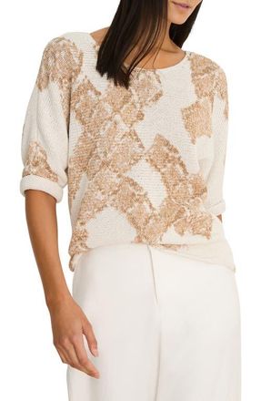 Nic+Zoe Cobblestone Stamp Sweater in Neutral Multi at Nordstrom, Size Xx-Large