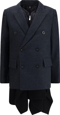 sacai Wool Melton And Wool Knit Jacket