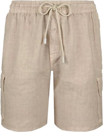 Vilebrequin Baie Bermuda Shorts - Heren - Korte Broeken - Beige - M - Linnen - Korte Broeken