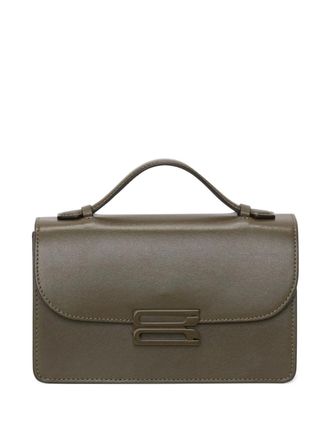 Victoria Beckham mini Dorian top-handle clasp satchel bag - women - Calf Leather - One Size - Green