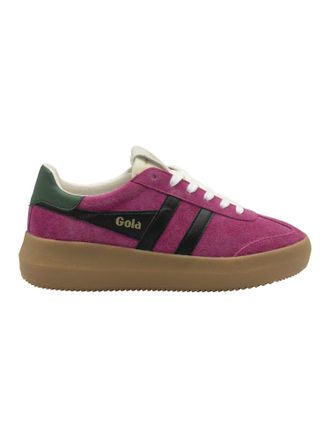 Gola Womens Athena Suede Sneakers In Fuchsia/black/evergreen