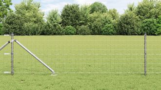 Berkfield Home Euro Fence with 7 Spike Posts 0.6x10 m Galvanised Steel in Silver
