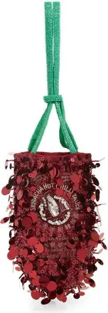 Anya Hindmarch Mini Sriracha Embellished Clutch in Oxblood at Nordstrom