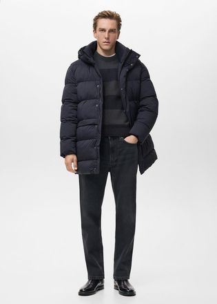 Mango Anorak imbottito con cappuccio water repellent navy - Uomo - XXL - MANGO MAN