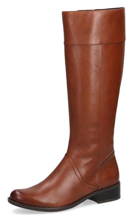 Caprice Stiefel CAPRICE, Damen, Gr. 37,5, Normalschaft, braun (cognac), Nappaleder, Schuhe Stiefel, Blockabsatz, Langschaft-Stiefel in Reiter-Optik