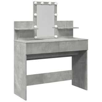 Berkfield Home Dressing Table with LED Concrete Grey 100x40x130 cm | Size: 100 x 40 x 130 cm