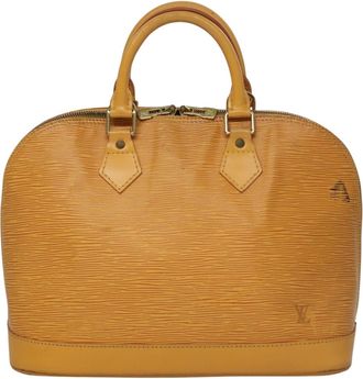 Louis Vuitton Alma Handbag Epi Leather Yellow Leather Handbag (Pre-Owned)
