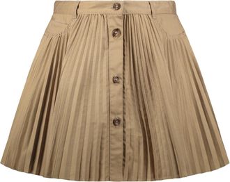 Red Valentino Gekreukte Short - Dames - Korte rokken - Beige - XS - Katoen - Rokken