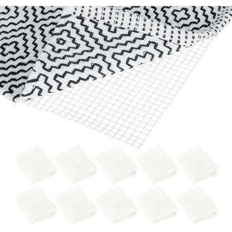 Relaxdays 10 Bases Antideslizantes Alfombras, Mallas, Rejillas, Redes, Recibidor, Ba&ntilde;o, Sal&oacute;n, Pvc, 100 X 120 Cm, Crema