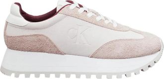 Calvin Klein Laceup Runner Sneakers - Dames - Sneakers - Roze - 38 EU - Su&egrave;de - Schoenen