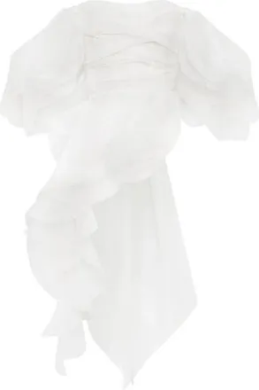 Milla Dreamy off-shoulder blouse with meringue flounces in White at Nordstrom, Size X-Large