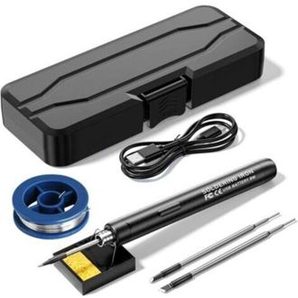 OEM Kit De Soldador Inal&aacute;mbrico, Soldador Recargable Por Usb, Kit De Soldadura De 8 W Con Tres Puntas De Soldador, Temperatura Ajustable, Soldador El&eacute;ctri
