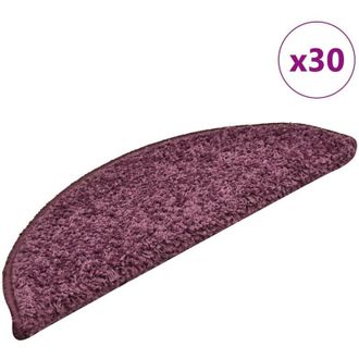 vidaXL Vidaxl - Felpudos Para Escaleras (30 Unidades, 56 X 17 X 3 Cm, Morado Oscuro, Semicirculares)