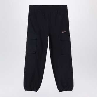 Off-white Black Jogging Cargo Trousers With Logo