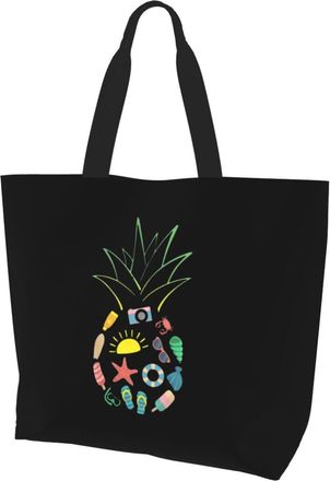 AOOEDM Pine Beach Summer Ladies Canvas Tote Reusable Shopping Bag
