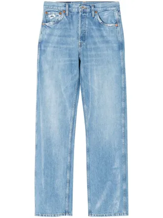 Re/Done Jeans boyfriend con effetto vissuto - Blu