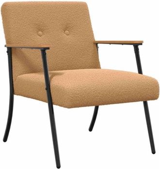 vidaXL Armchair Beige 59 x 75 x 78 cm Curly Wool-like Fabric vidaXL