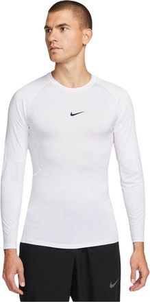 Nike Heren Pro Lettering Print Athletic Base Layer Top (Wit, Zwart)
