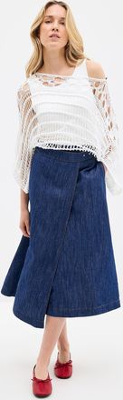 Contemporaine Womens Boat-neck crochet-effect sweater Exclusive collection from Italy