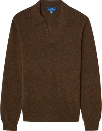 Robert Talbott 100% Cashmere Parsons Johnny Collar Sweater