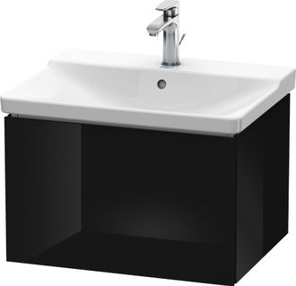 Duravit Duravit L-cube Mueble De Pared, Ancho 620mm, Profundidad 481, 1 Extra&iacute;ble, Se Ajusta A La Medida. Art&iacute;culo 233265, Color: Laca Negra De Alto Brillo - 