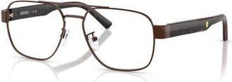 Ferrari 57mm Rectangle optical glasses in Brown at Nordstrom