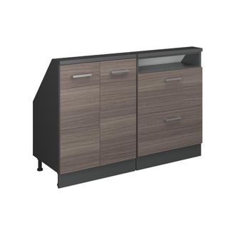 Vicco Armario De Cocina Para Techo Inclinado R-line, Gris Noble/antracita, 120 Cm Lote De 2, Vicco