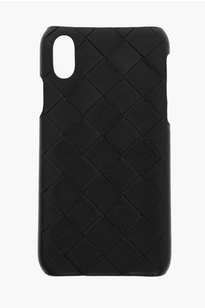 Bottega Veneta Intreccio Zachtleren iPhone Xs-hoesje in zwart