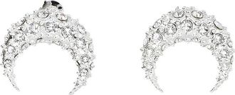 Marine Serre Small Rhinestone-embellished Moon Earring