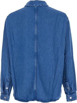 Won Hundred Mens Shirt Zayne Denim Zip Blue Tencel