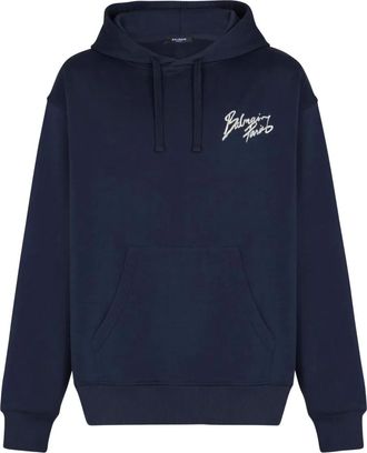 Balmain Hoodie met print - Blauw