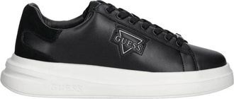 Guess Elba Leather-Blend Sneaker - Heren - Sneakers - Zwart - 41 EU - Katoen - Schoenen
