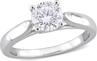 Mimi & Max 1ct DEW Created Moissanite Solitaire Engagement Ring in Sterling Silver