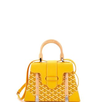 Goyard Saigon Top Handle Bag Coated Canvas with Leather PM