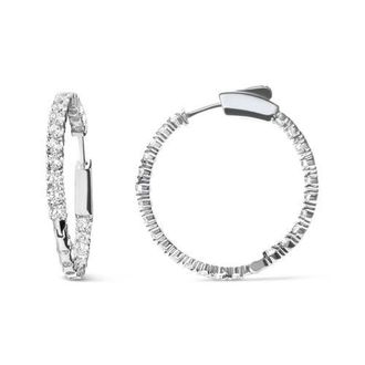 House of Brilliance 14K White Gold 1.0 Carat Inside Out Lab-grown diamond Fashion Hoop Earrings at Nordstrom