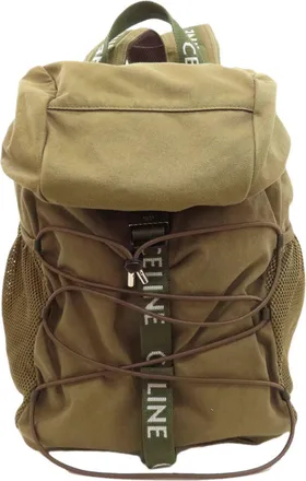 Celine Green Khaki Canvas Backpack (Pre-Owned)