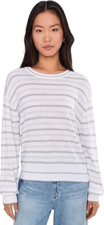 Splendid Finn Stripe Sweater Womens Sweater Eucalyptus/White : XL (Womens 14-16), Nylon/Polyester/Viscose