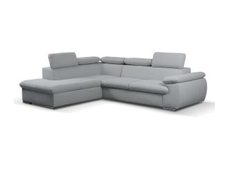 Vente-Unique Sof&aacute; cama rinconera de tela FABIEN - &Aacute;ngulo izquierdo - Gris claro