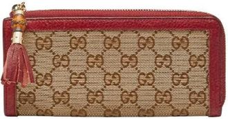Gucci Pre-owned Wallets, female, Brown, Size: ONE SIZE Pre-owned Vintage Canvas Wallet