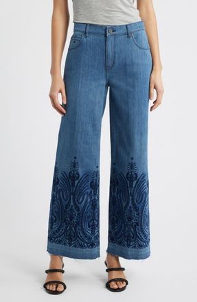 Kobi Halperin Shira Raw Hem Wide Leg Jeans in Indigo at Nordstrom, Size 31