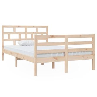 Berkfield Home Bed Frame Solid Wood Pine 120x200 cm in Light Tan | Size: Small Double
