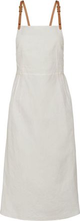 Prada linen midi dress - women - Linen/Flax/Leather - 40 - Neutrals