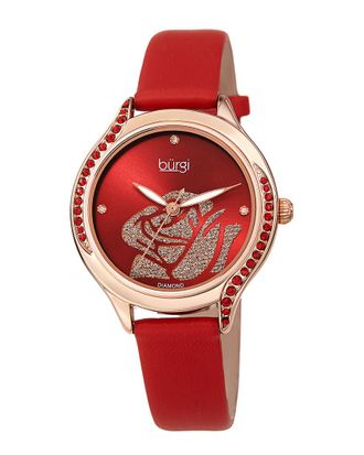 B&uuml;rgi Burgi Womens Leather Diamond Watch