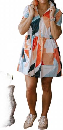Elan Addison Dress In Multi Prism