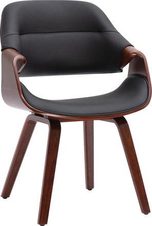 Clp Silla De Comedor Maira Nogal/negro Simil Cuero