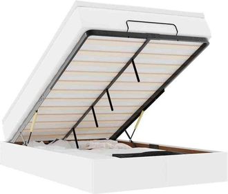 vidaXL Estructura Cama Otomana Colch&oacute;n Cuero Sint&eacute;tico Blanco Vidaxl