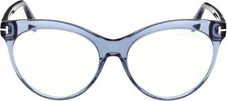 Tom Ford Ladies Blue Cat Eye Eyeglass Frames FT5827-B 090 55